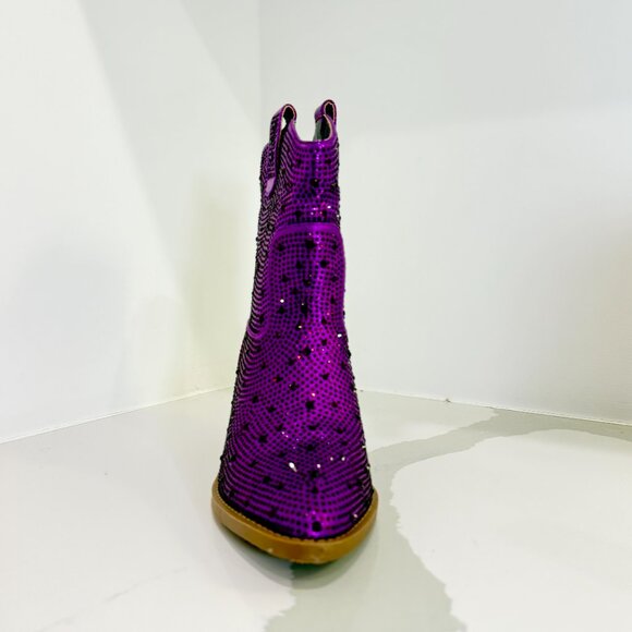 ✨ Purple Rhinestone Western Boots ✨ - Picture 2 of 5